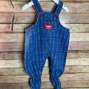 VINTAGE Oshkosh B’gosh Footy Overalls Embroidered Baby Size 6/9 months